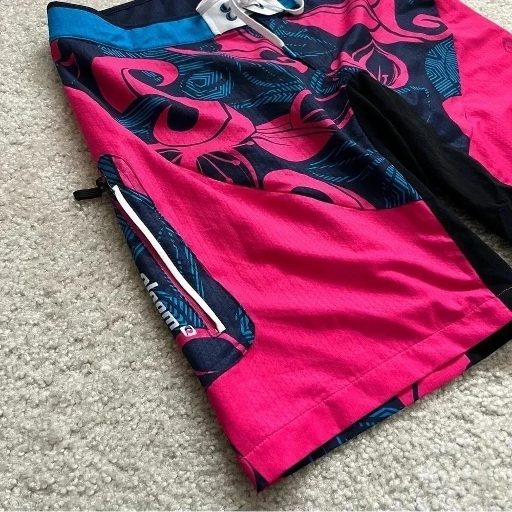 Qloom Silberhorn Bike Cycling Mountain Biking Shorts Pink Blue Women Sz Large